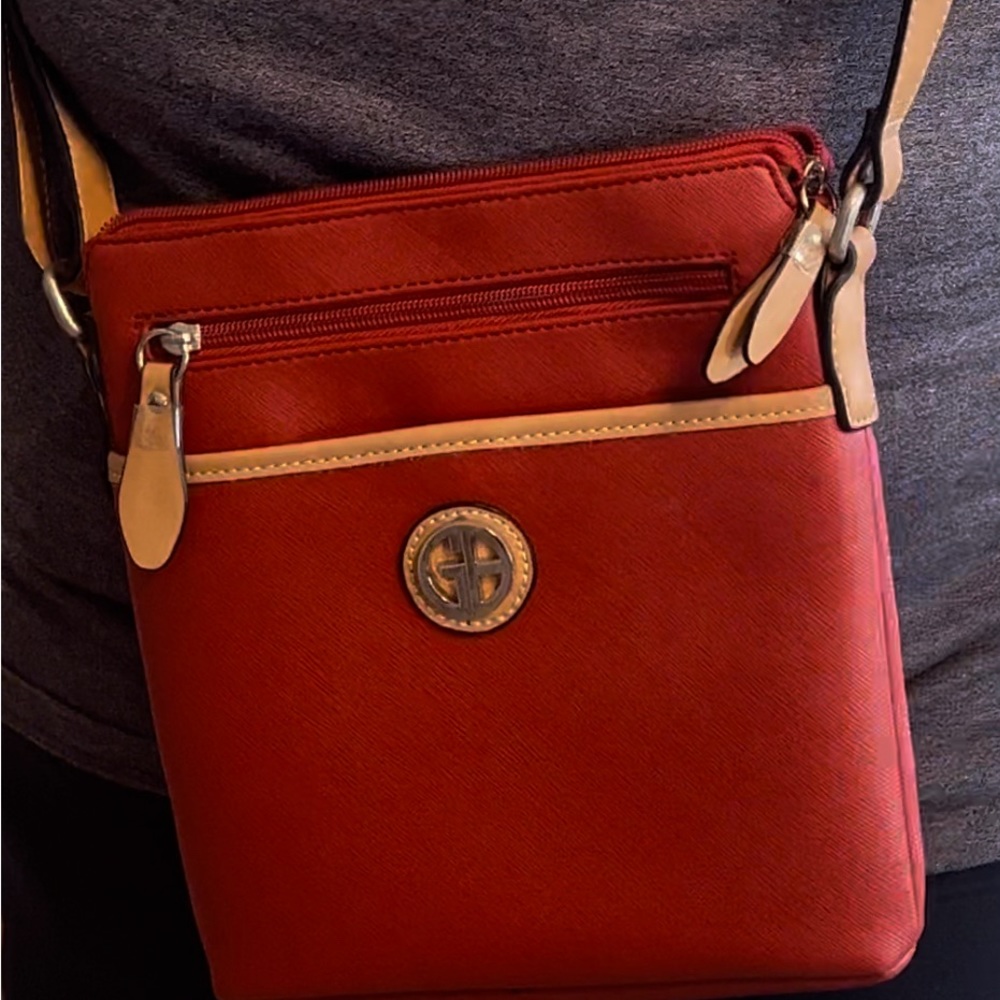 GIANNI BERNINI Saffiano North South Crossbody Bag